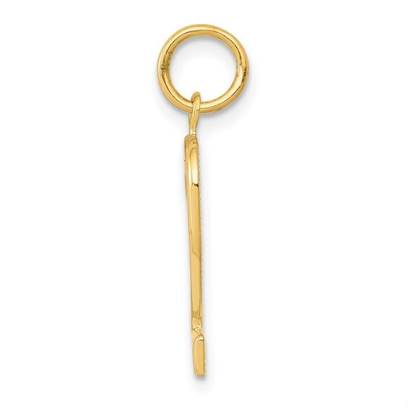 14k Yellow Gold, Athletic Collection Medium Polished Number 2 Pendant